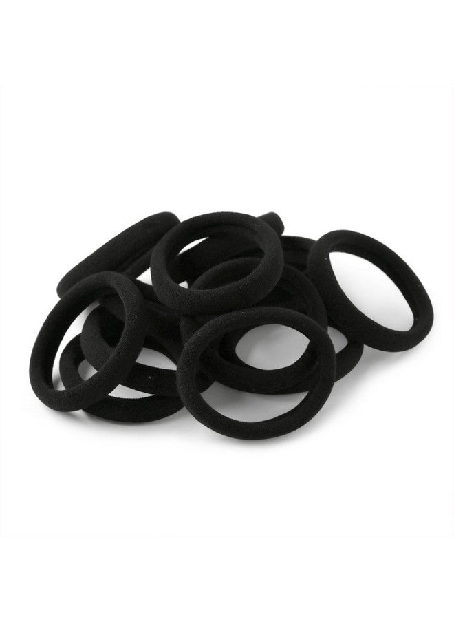 XIMA 60pcs Nylon Elastic Hair Ties Hair Ties Bands Rope No Crease Elastic Fabric Large Stretch Ponytail Holders (60pcs-Black(HT007-20)) - Image 1