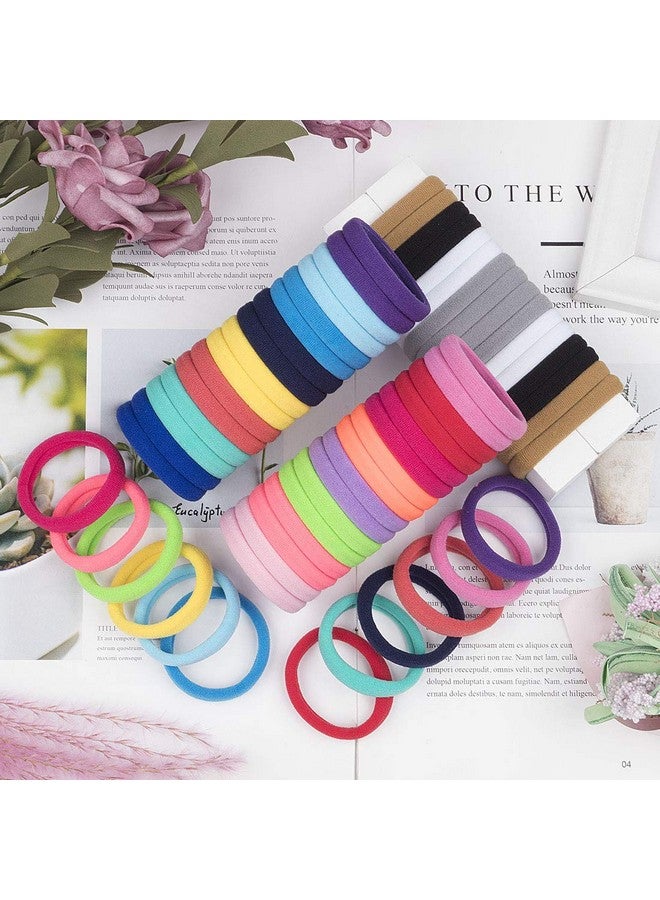 XIMA 60pcs Nylon Elastic Hair Ties Hair Ties Bands Rope No Crease Elastic Fabric Large Stretch Ponytail Holders (60pcs-Black(HT007-20)) - Image 3