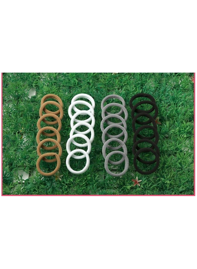 XIMA 60pcs Nylon Elastic Hair Ties Hair Ties Bands Rope No Crease Elastic Fabric Large Stretch Ponytail Holders (60pcs-Black(HT007-20)) - Image 4