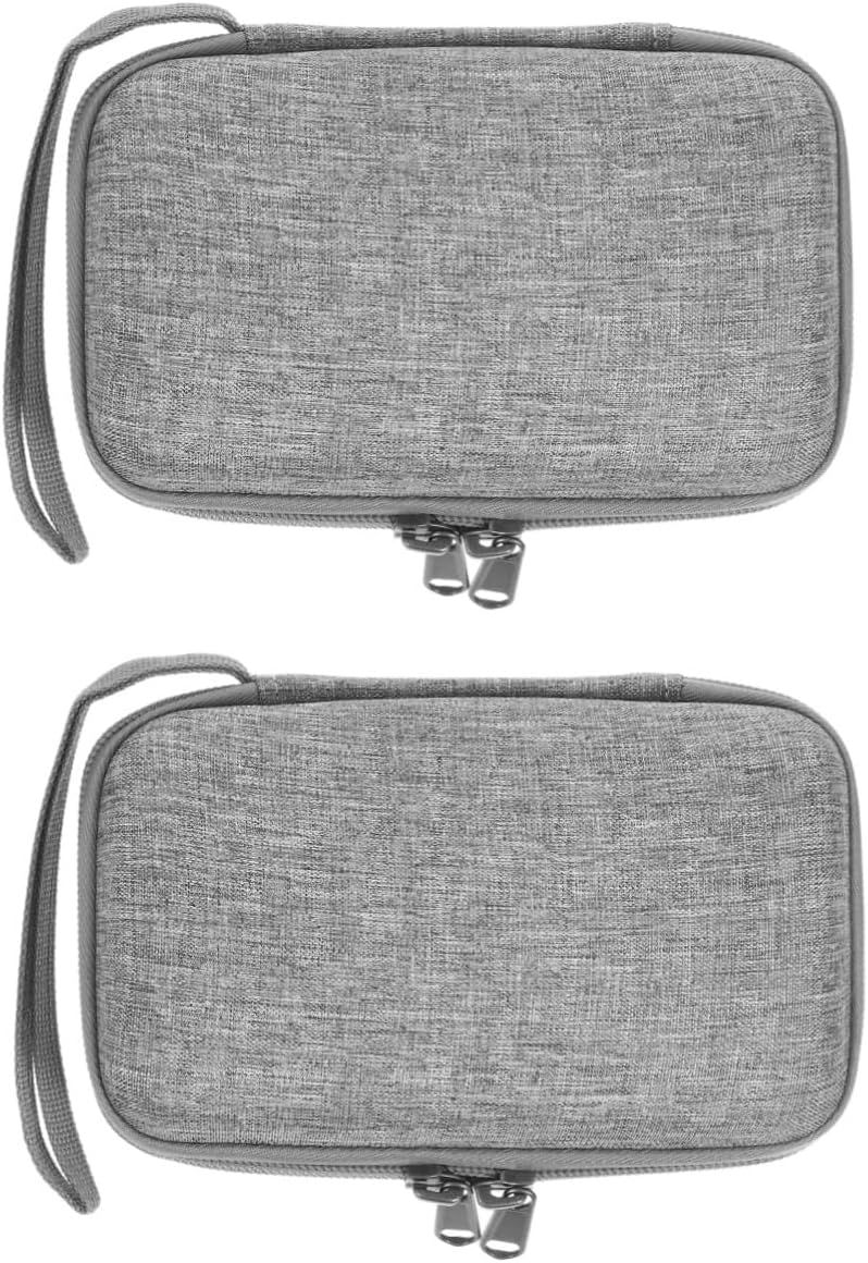 2 Piece Portable Hard Drive Case Organizer With Earphone Storage Travel Everyday Use Grey - Image 1