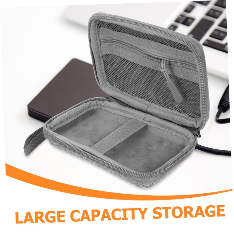 2 Piece Portable Hard Drive Case Organizer With Earphone Storage Travel Everyday Use Grey - Image 4