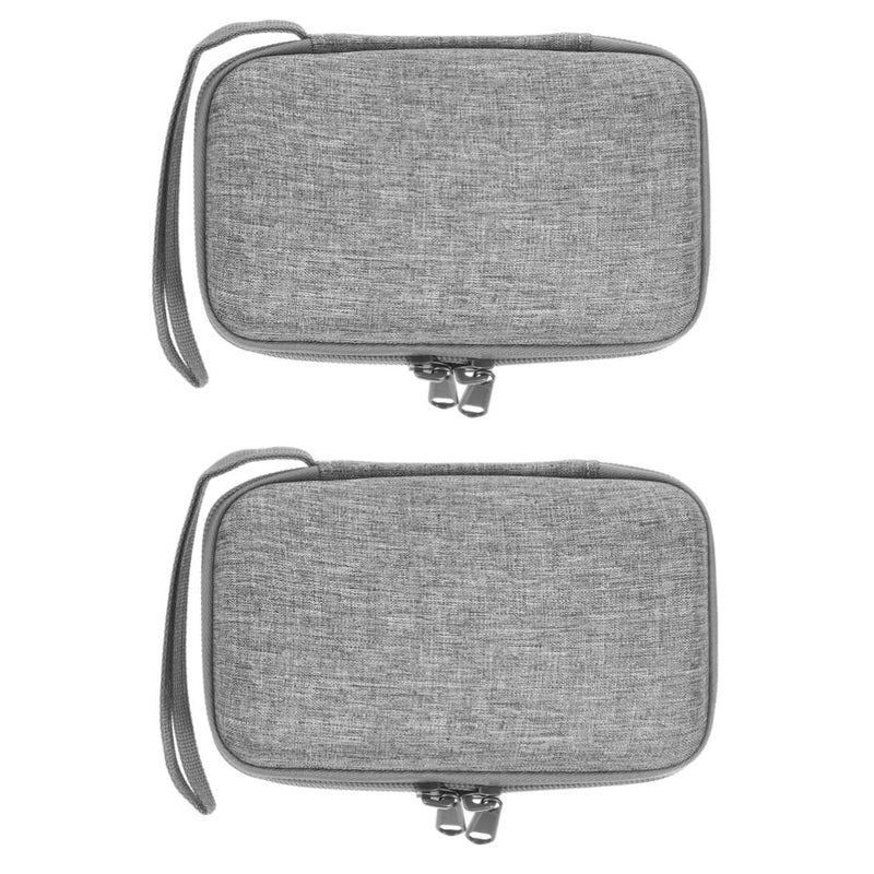 2 Piece Portable Hard Drive Case Organizer With Earphone Storage Travel Everyday Use Grey - Image 2