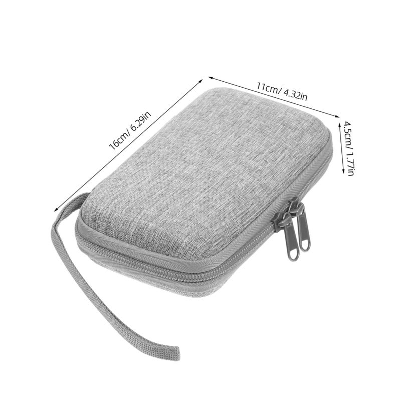 2 Piece Portable Hard Drive Case Organizer With Earphone Storage Travel Everyday Use Grey - Image 3