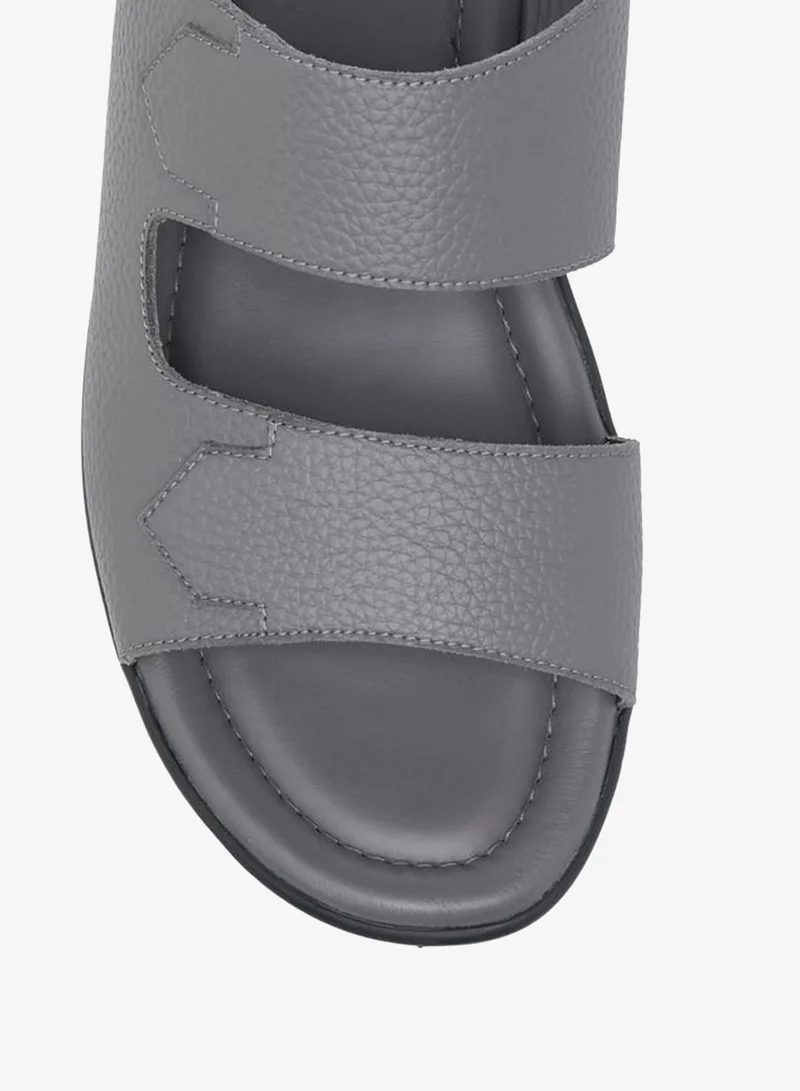LBL by Shoexpress GREY Men Textured Slip-On Arabic Sandals Ramadan Collection for Men | Best Price UAE