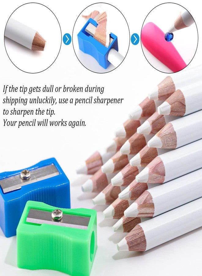 GA&EN Rhinestone Picker Pencil for Nail Art, Gem Crystal Pick up Tool for Rhinestones and Diamond Painting, 20Pcs 3.35-inch Pickup Pen Kit with Nail Dotting Tools, Sharpeners, Tweezers - Image 3