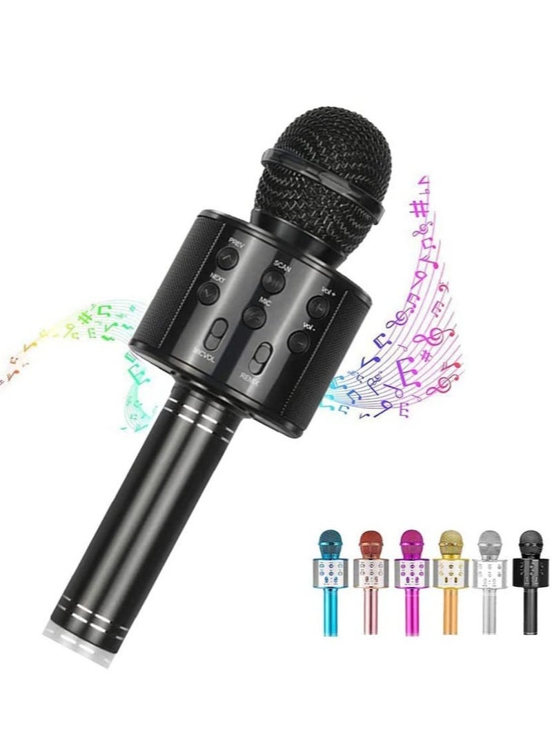 Gravity Bluetooth Microphone for kids Birthday Gift Toys for Age 3 4 5 6 7 8 9 10 Girls Boys Wireless Karaoke Mircrophone Little Kid Gifts Toy for Toddler Children (Black) - Image 1