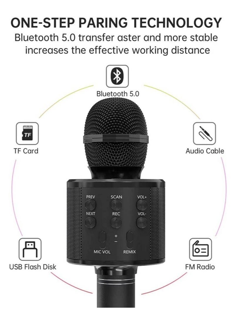 Gravity Bluetooth Microphone for kids Birthday Gift Toys for Age 3 4 5 6 7 8 9 10 Girls Boys Wireless Karaoke Mircrophone Little Kid Gifts Toy for Toddler Children (Black) - Image 4