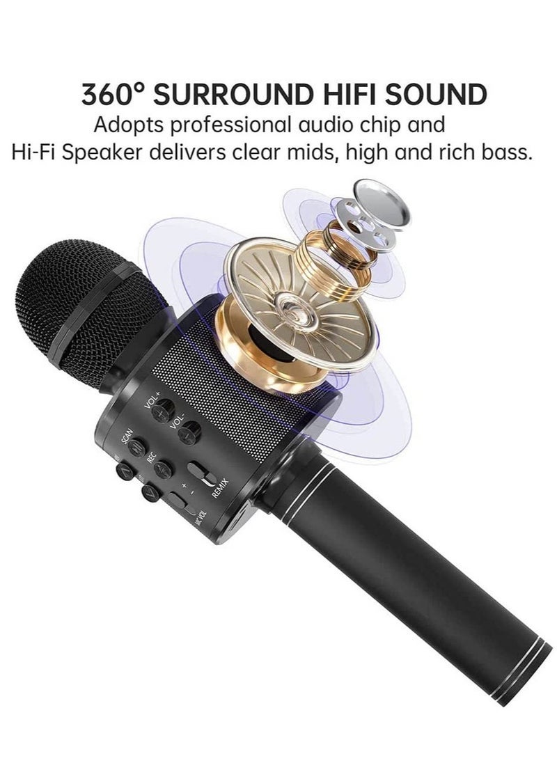 Gravity Bluetooth Microphone for kids Birthday Gift Toys for Age 3 4 5 6 7 8 9 10 Girls Boys Wireless Karaoke Mircrophone Little Kid Gifts Toy for Toddler Children (Black) - Image 5