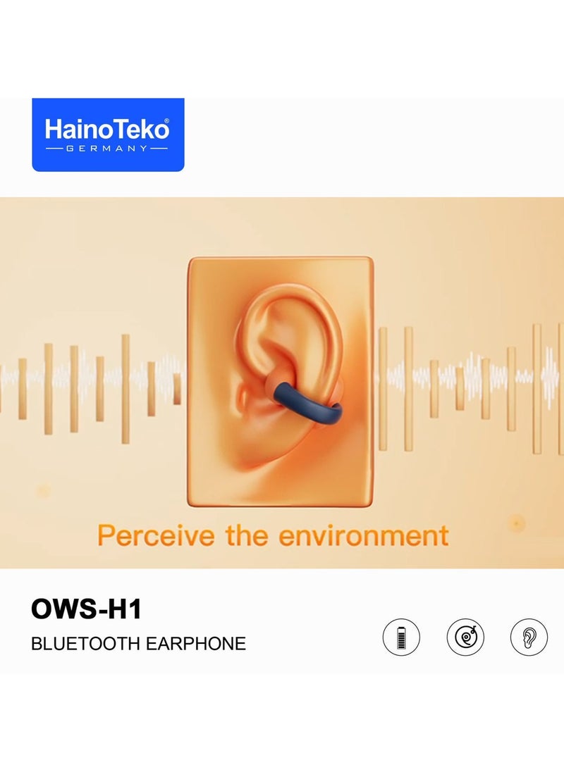 Haino Teko Haino Teko Germany OWS H1 True Wireless Earphone With High Bass Sound Quality and Super Clear Mic Compatible With Android Mobiles Blue  - Image 4