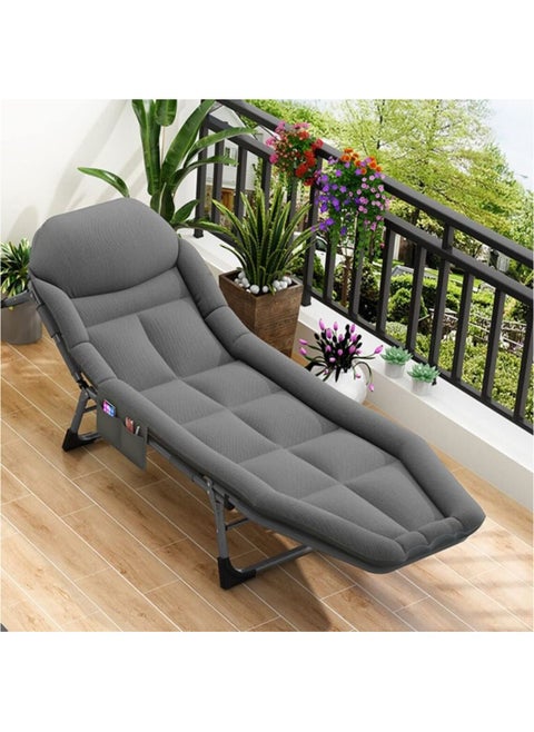 Folding Bed Single Office Noon Break Bed Accompanying Camp Bed Portable Napping American Style Three-Fold Multi-Gear Adjustable Warped Head