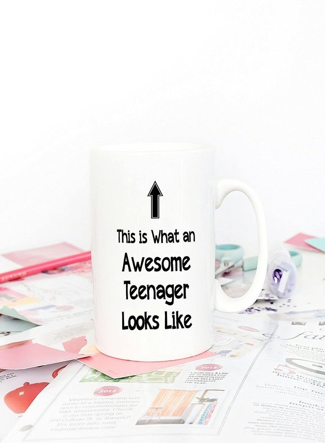 5Aup Christmas Gifts Funny Awesome Teenager Coffee Mug, This Is What an Awesome Teenager Looks Like, 11Oz Novelty Cups for Daughter Son Child, Unique Birthday Gifts from Dad Mom - Image 4