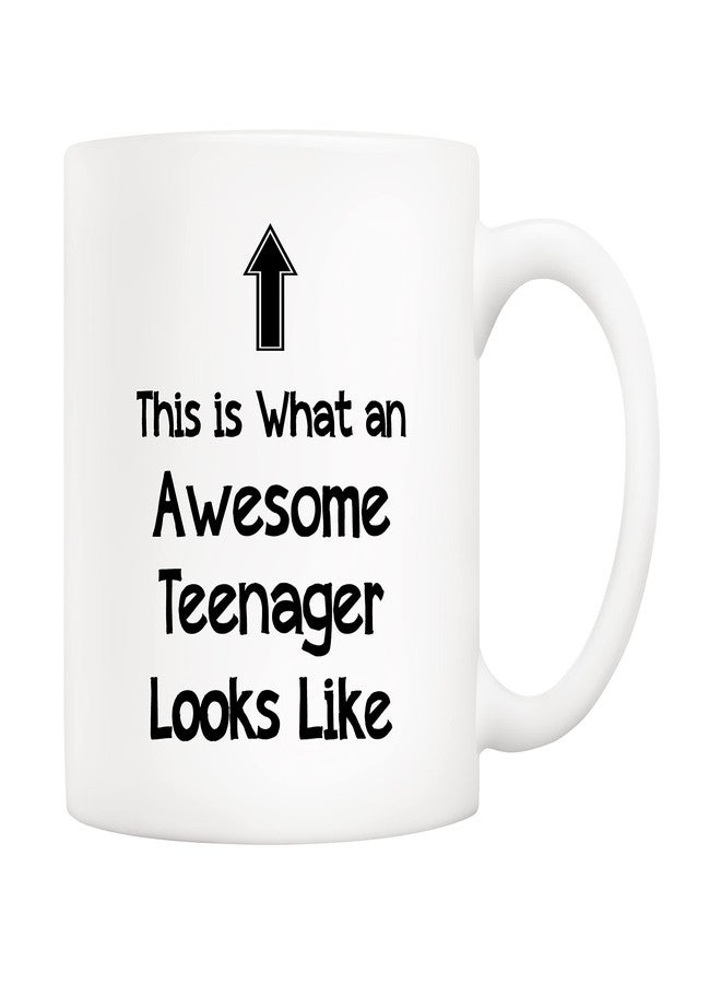 5Aup Christmas Gifts Funny Awesome Teenager Coffee Mug, This Is What an Awesome Teenager Looks Like, 11Oz Novelty Cups for Daughter Son Child, Unique Birthday Gifts from Dad Mom - Image 1