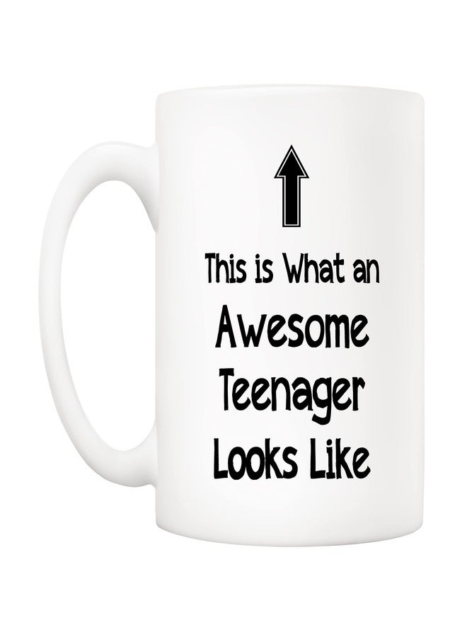 5Aup Christmas Gifts Funny Awesome Teenager Coffee Mug, This Is What an Awesome Teenager Looks Like, 11Oz Novelty Cups for Daughter Son Child, Unique Birthday Gifts from Dad Mom - Image 2