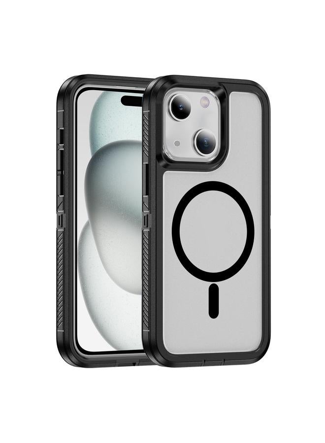 S-TOP Case For iPhone 15 Plus / 14 Plus Guard Magsafe Magnetic Ring Matte Phone Case - Image 1