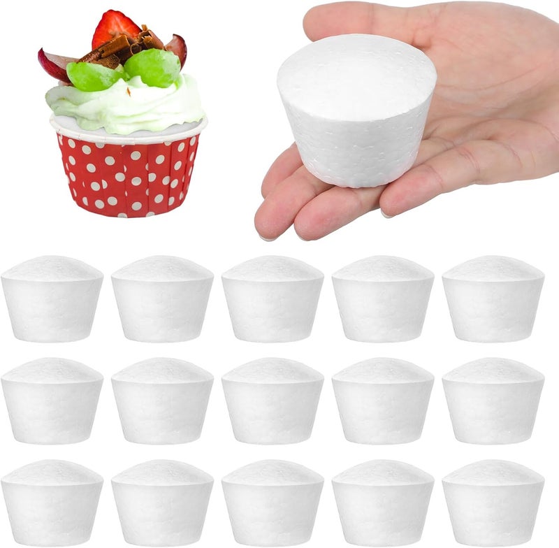 20Pcs Small Foam Cake Models for Practicing DIY Cupcakes, Lightweight Cake Decorating Dummies for Party Supplies and Crafting - Image 1