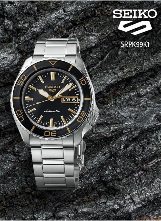 Seiko Men's New 5 Sports Black Dial Automatic Watch - SRPK99K1  - Image 2