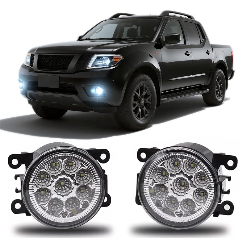 qobsos Fog Light Bulb 3.5 Inch Pair For Nissan Frontier 2005-2019 LED Front Bumper Fog Lights Lamp Clear Lens,6000k White,Pack of 2 - Image 1