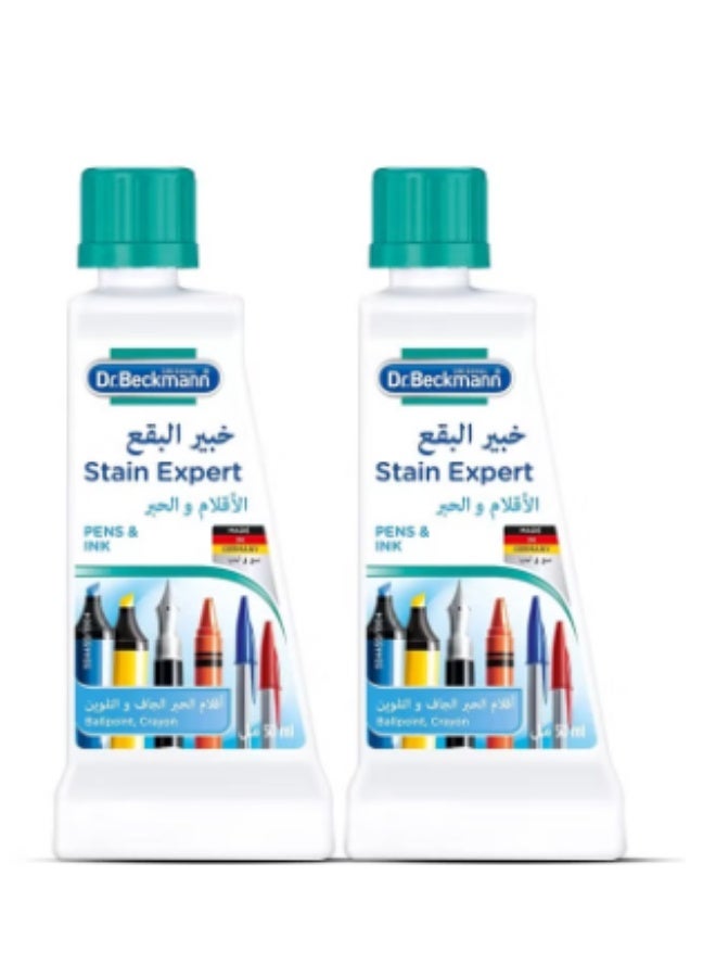 دكتور بيكمان مزيل بقع الحبر والأقلام، عبوة من قطعتين سعة 50 مل