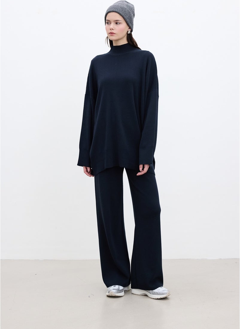 Straight Leg Knit Trousers Navy Blue - pzsku/Z9A0D041AA3FC1EE418F9Z/45/_/1741264520/e791d4ec-2f23-4ad4-9f8e-54cba760a5bc