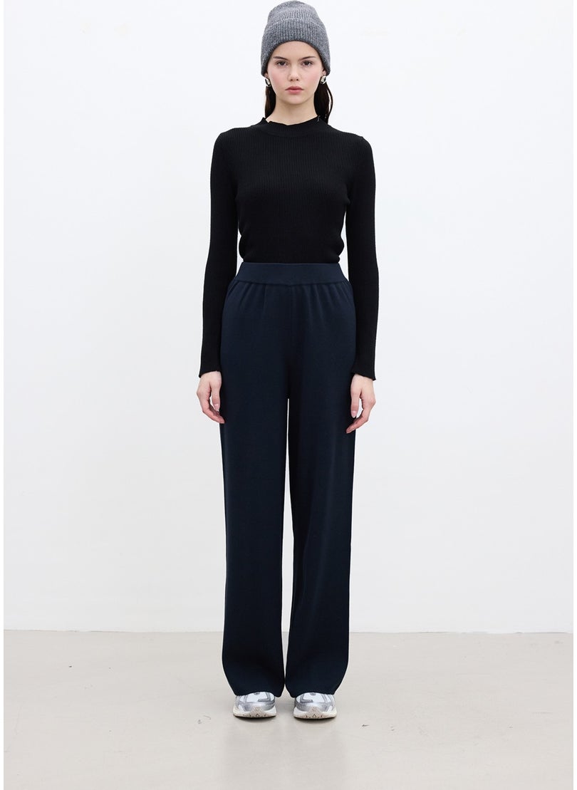 Straight Leg Knit Trousers Navy Blue - pzsku/Z9A0D041AA3FC1EE418F9Z/45/_/1741264523/5259fe18-dee9-4405-9eaf-a425c7545be2