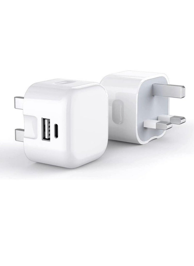 Generic - Galaxy A04 / A04s / A04 Core USB C Charger Plug 20W Dual Port USB C Fast Charger PD&QC 3.0 USB C Charging Plug Power Delivery Wall Adapter For Samsung Galaxy A04 / A04S / A04 Core (WHITE) - Image 1