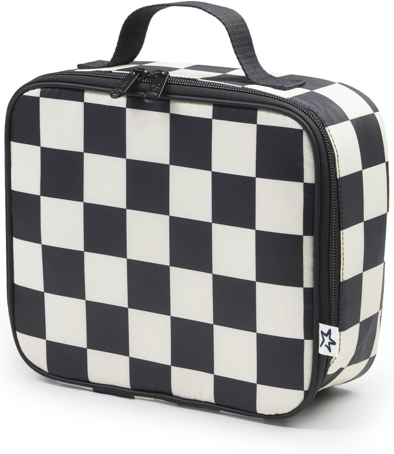 Tiny Twinkle Insulated Lunch Box for Girls and Boys | Durable and Reusable for School & Travel | Ages 3 and Up | Waterproof and Easy to Clean | PFAs and BPA Free（Black Checkers） - Image 1