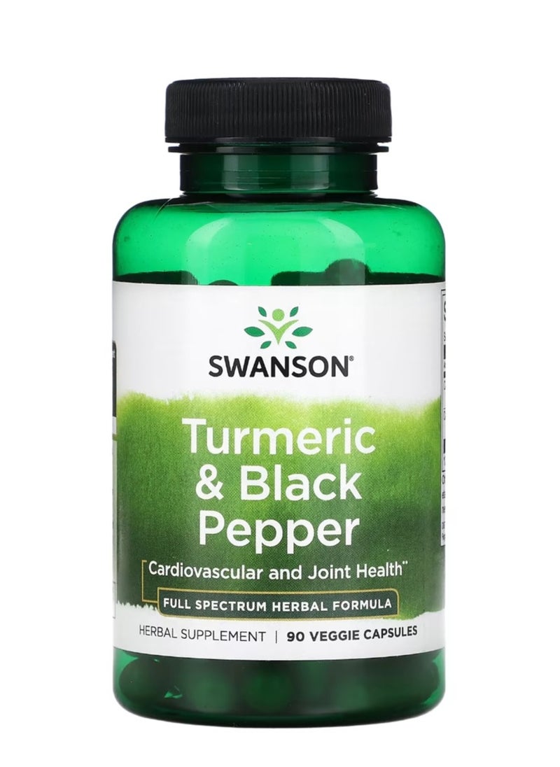 SWANSON Turmeric & Black Pepper 90 Veggie Capsule  - Image 1