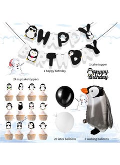 48 Pieces Penguin Birthday Party Decoration Includes Happy Birthday Penguin Banner Walking Penguin Balloons Penguin Cake Topper Latex Balloons Penguin Party Supplies For Winter Birthday Baby Shower - pzsku/Z9A0D1773B3BDDD6D118AZ/45/_/1680517570/8014583b-a9af-41cc-b426-942e3c5c38a9