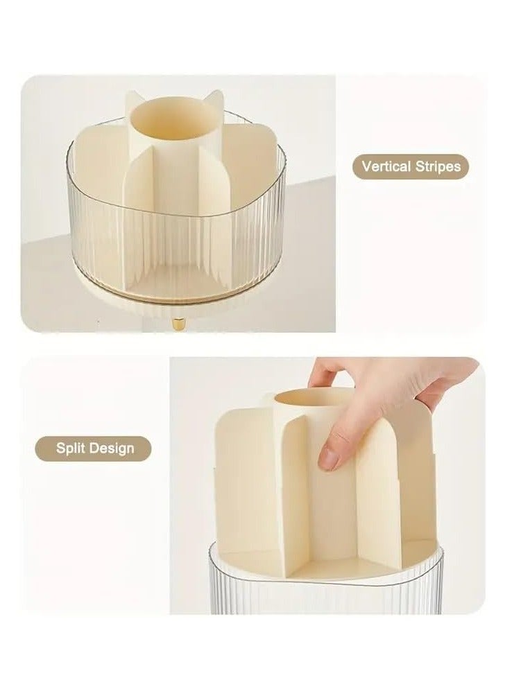 QSHOP Makeup Brush Holder Organizer with Cover by QShop®️ Modern Newest Design 2025, Luxury Transparent 360 Degree Rotating Dustproof Organizer, Cosmetic Organizer for Dressing Table, Desktop and Bathroom - Image 4