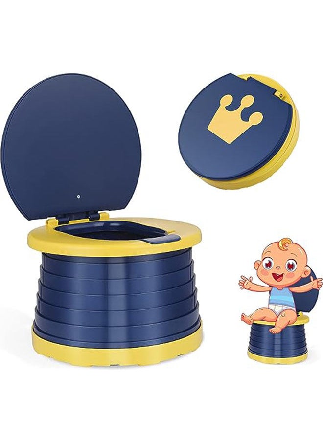 Arabest - Toddler Potty Training Seat,Portable Travel Potty Chair Toilet,Foldable Kids Toilet Seat For Boys Or Girls,Baby Potty Stool With Cleaning Bags For Outdoor,Blue - Image 1