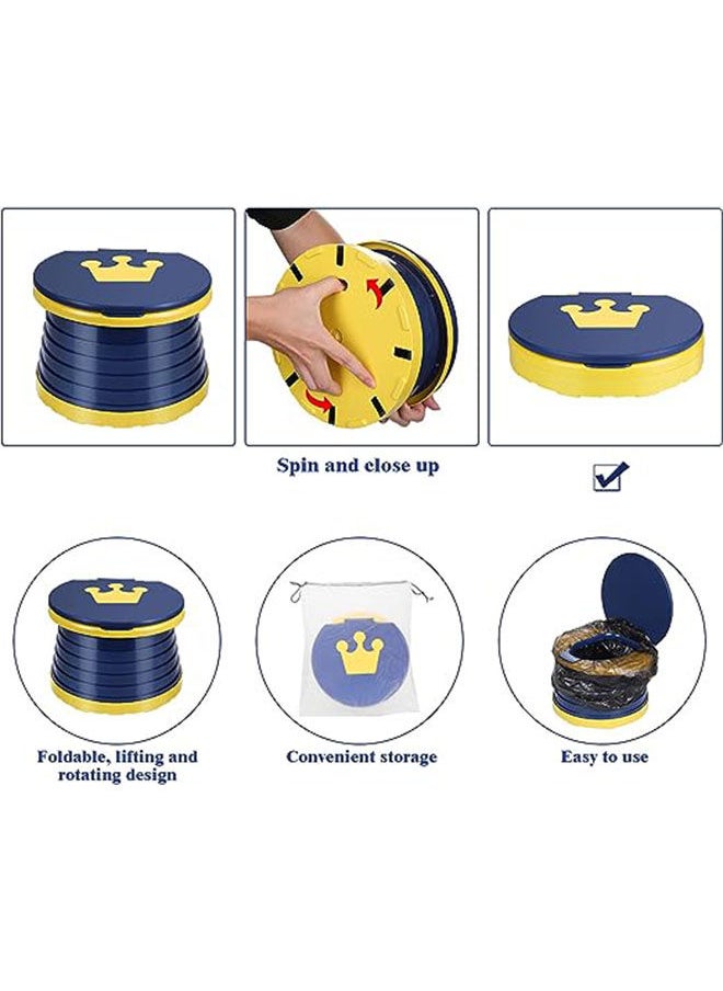 Arabest - Toddler Potty Training Seat,Portable Travel Potty Chair Toilet,Foldable Kids Toilet Seat For Boys Or Girls,Baby Potty Stool With Cleaning Bags For Outdoor,Blue - Image 1