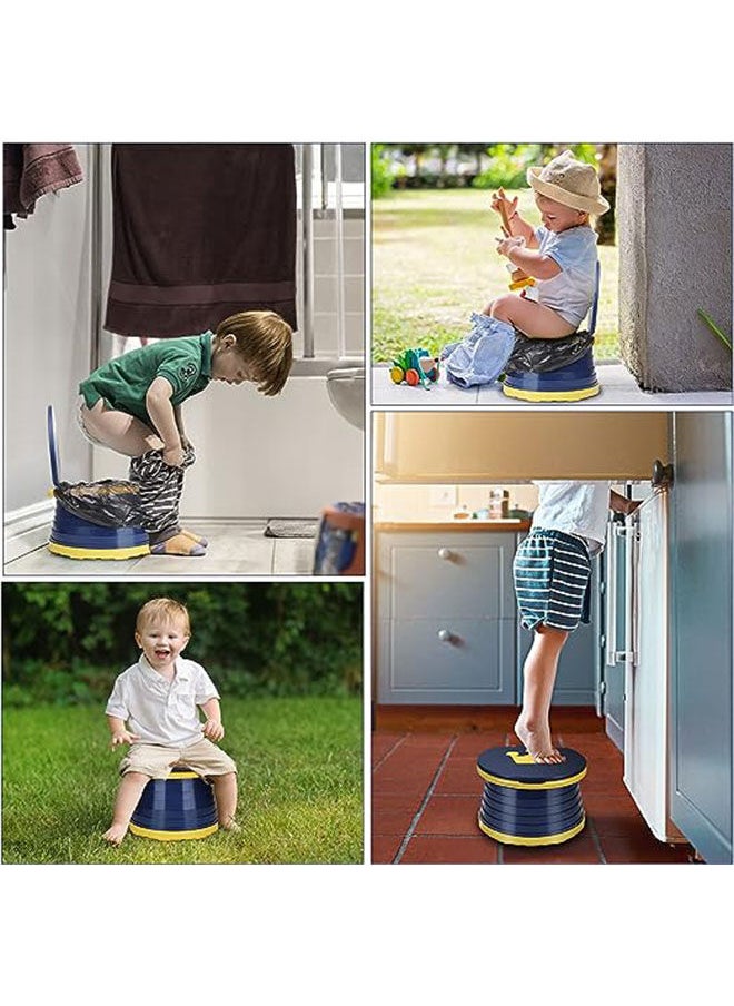 Arabest - Toddler Potty Training Seat,Portable Travel Potty Chair Toilet,Foldable Kids Toilet Seat For Boys Or Girls,Baby Potty Stool With Cleaning Bags For Outdoor,Blue - Image 1