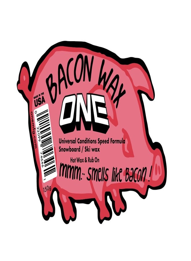 ONEBALL BACON WAX:Hot Wax/Rub-on Universal Speed Conditions Formula Wax – Snowboard/Ski/Nordic 150g- Universal High-Performance, FAST + Durable- Our Factory-USA No Fluoro-Range: 28ºF to 21ºF (-2ºC to -6ºC) - Image 1