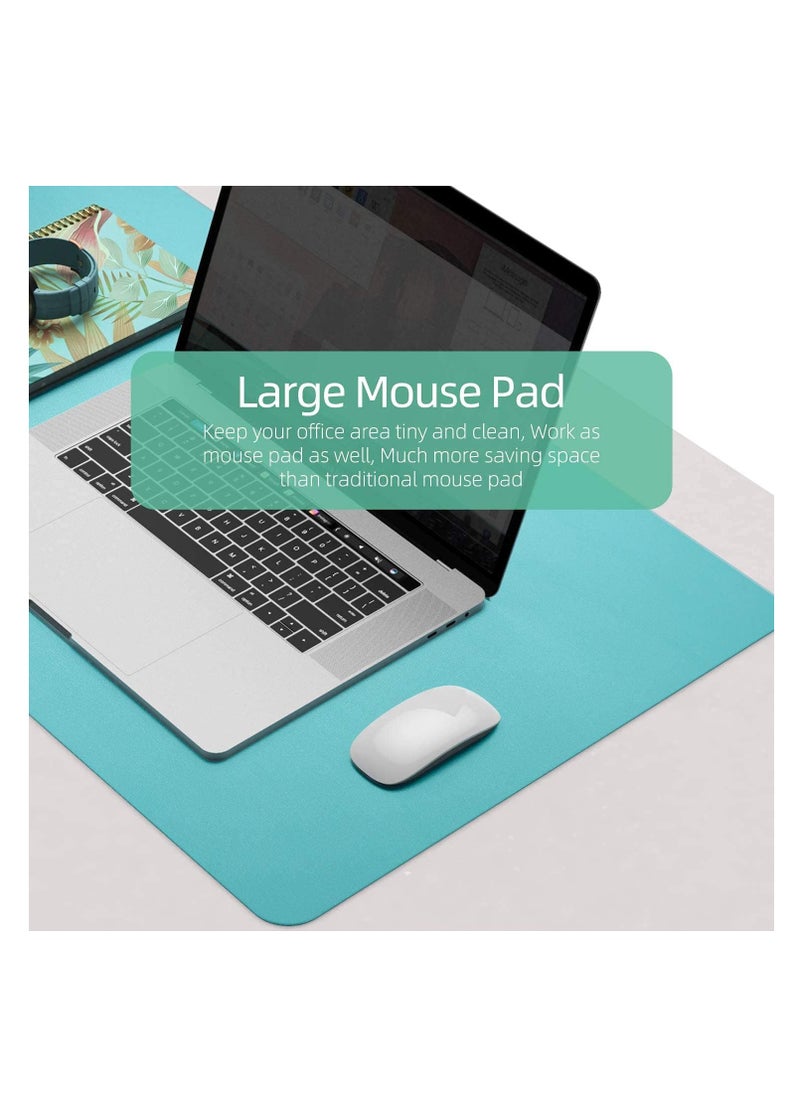 Cool Baby COOL BABYMultifunctional desk pad, ultra-thin waterproof PU leather mouse pad, office/home dual-use desk writing pad (90 * 45 CM，Blue + Green)  - Image 4