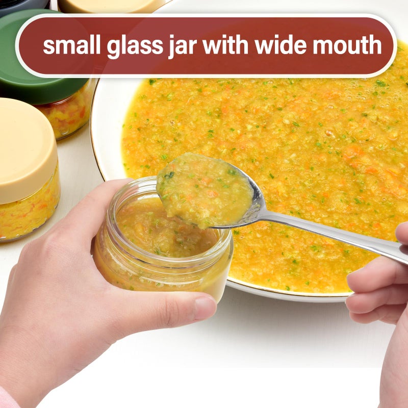 EONJOE 2 oz Glass Jars with Lids Dressing Containers Sauce Cups Mini Condiment Dip Jars To Go Lunch Accessories 12-Pack - Image 4