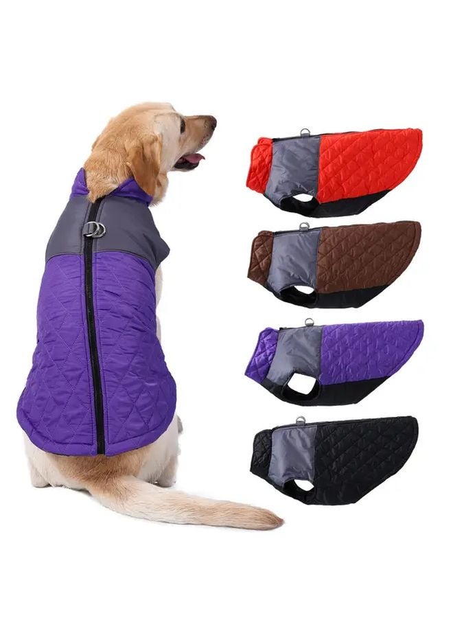 سترة شتوية دافئة ومريحة للكلاب السوداء والرمادية بحجم 4XL الكبير للكلاب المتوسطة والكبيرة - Image 5