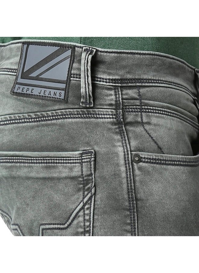 Pepe Jeans - Pepe Jeans Men's Mid Rise Slim Fit Jeans Grey Used - Image 1
