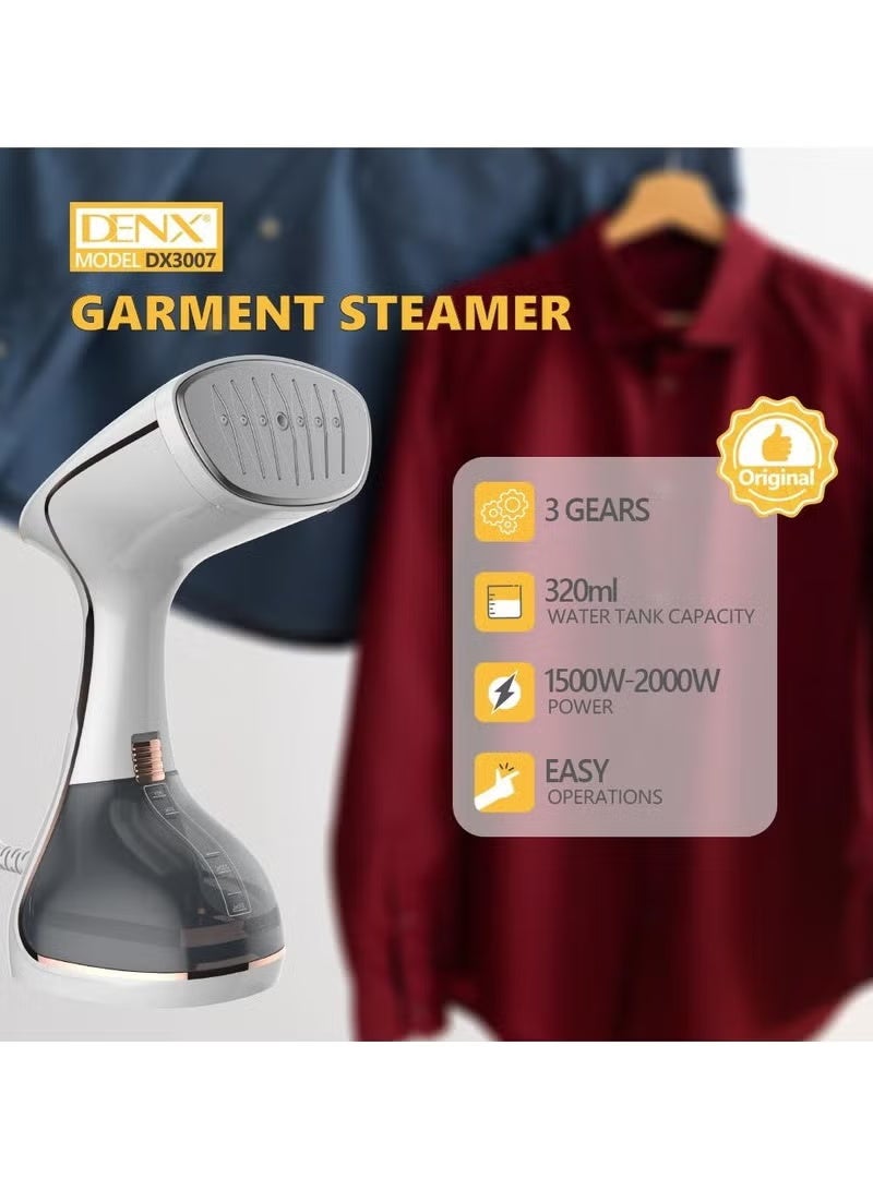 Denx Portable Garment Steamer – Fast Heat‑Up Fabric Steamer with Large Water Tank, Adjustable Steam Control for Wrinkle Removal, Safe & Easy Home or Travel Clothing Steamer - Image 3