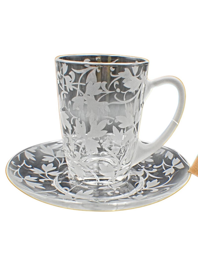 KuduArts Tea Cups With Saucer Glass Set - Image 3