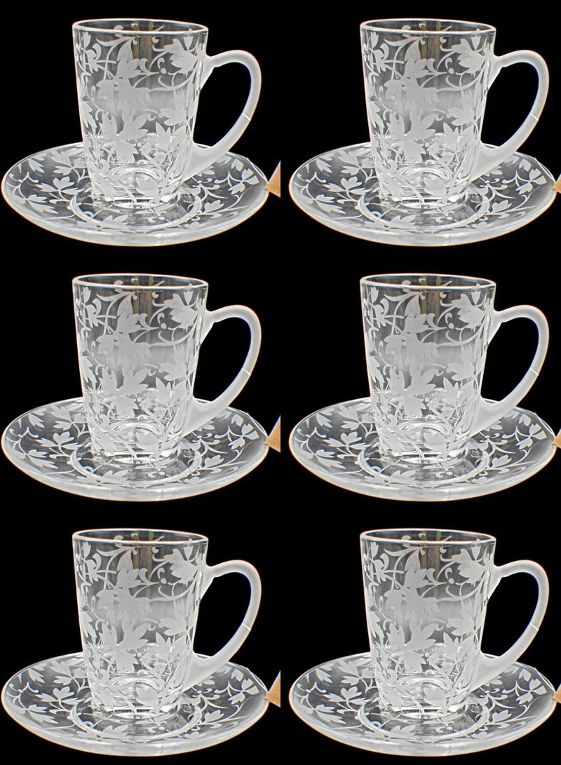 KuduArts Tea Cups With Saucer Glass Set - Image 1