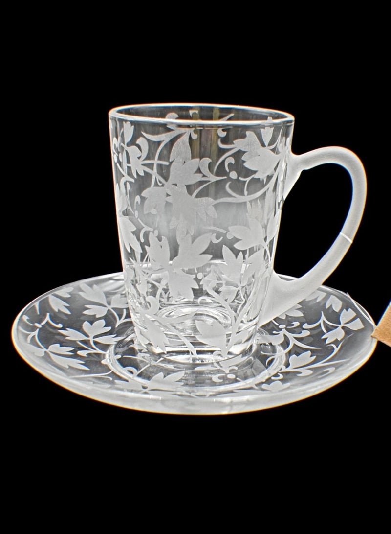 KuduArts Tea Cups With Saucer Glass Set - Image 2