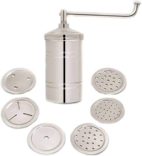 DiBha® Heavy Quality Stainless Steel Sev/Farsan/Namkeen/ChurosKitchen Press with stainsteel 6 Different jalies - Image 2