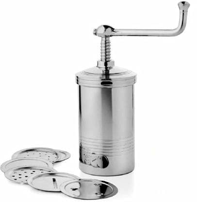DiBha® Heavy Quality Stainless Steel Sev/Farsan/Namkeen/ChurosKitchen Press with stainsteel 6 Different jalies - Image 5
