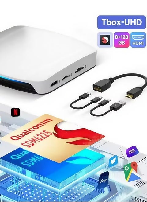 2024 CarlinKit CarPlay Ai TV Box Android 13 SDM6225 HDMI Streaming Box for Netflix Video Wireless CarPlay Android Auto 8+128