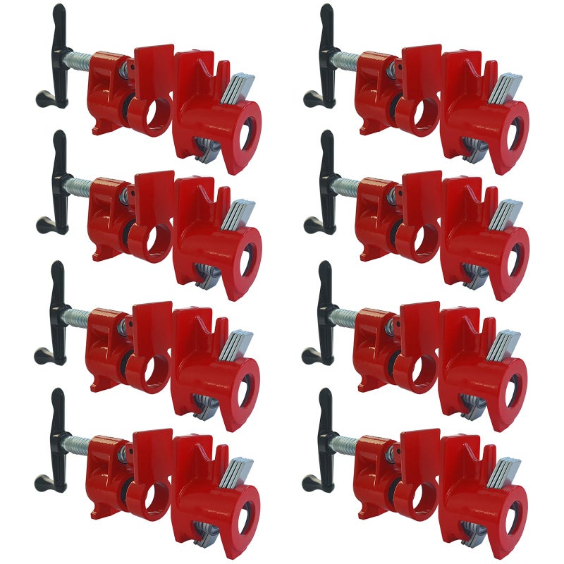 ATPEAM Wood Gluing Pipe Clamp Set 8 Pack Heavy Duty Cast Iron Quick Release Pipe Clamps for Woodworking 8 34