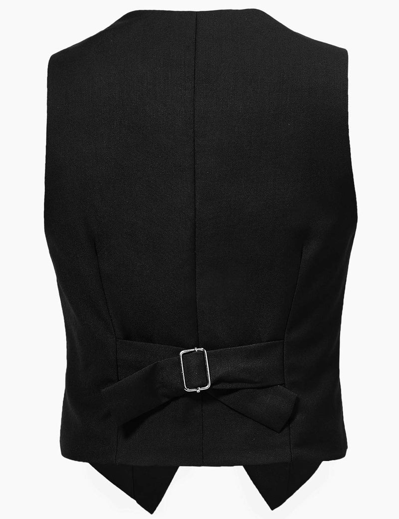Visaccy Boys Girls Kids Vest for Little Boys Formal Suit Tuxedo Vest Black Size 2T - Image 2