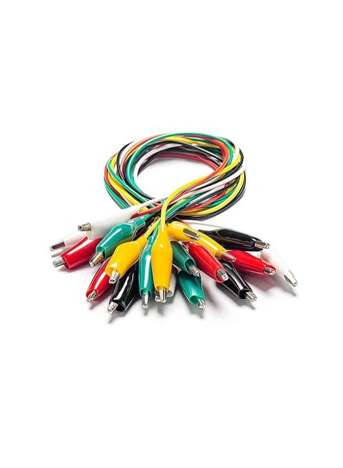 10pcs Premium Alligator Electronic Clips for Test Probes & Leads with 5 Colors, Double-Ended Crocodile Electrical Jumper Wires Roach Power Probes Testing Connector for Circuit Connection