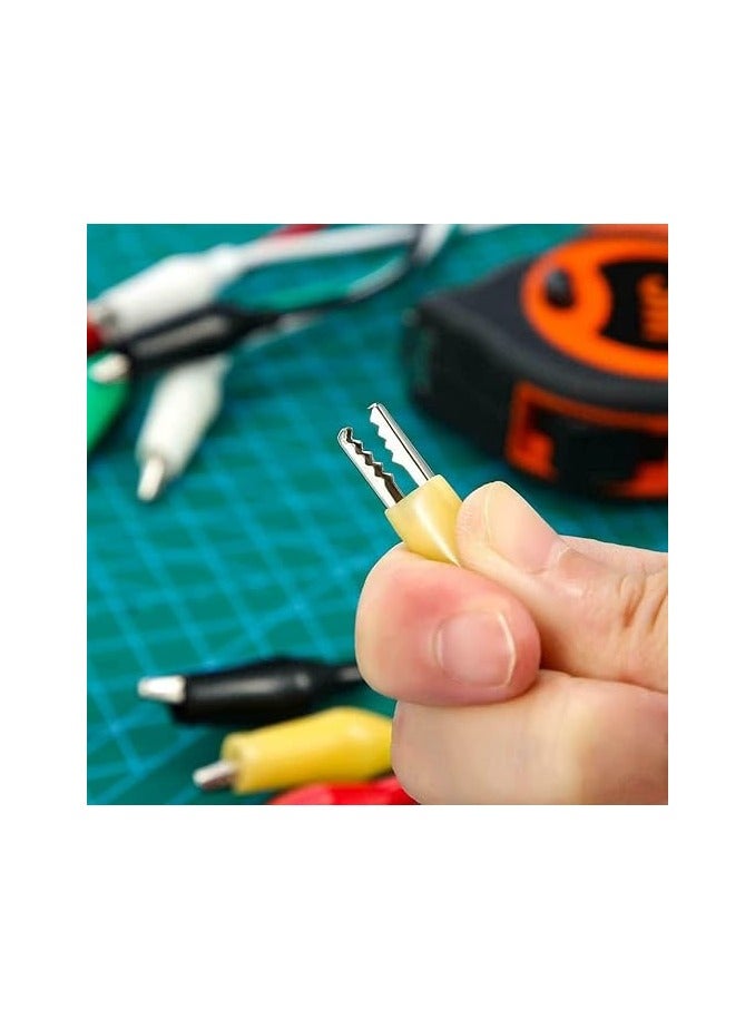 10pcs Premium Alligator Electronic Clips for Test Probes & Leads with 5 Colors, Double-Ended Crocodile Electrical Jumper Wires Roach Power Probes Testing Connector for Circuit Connection