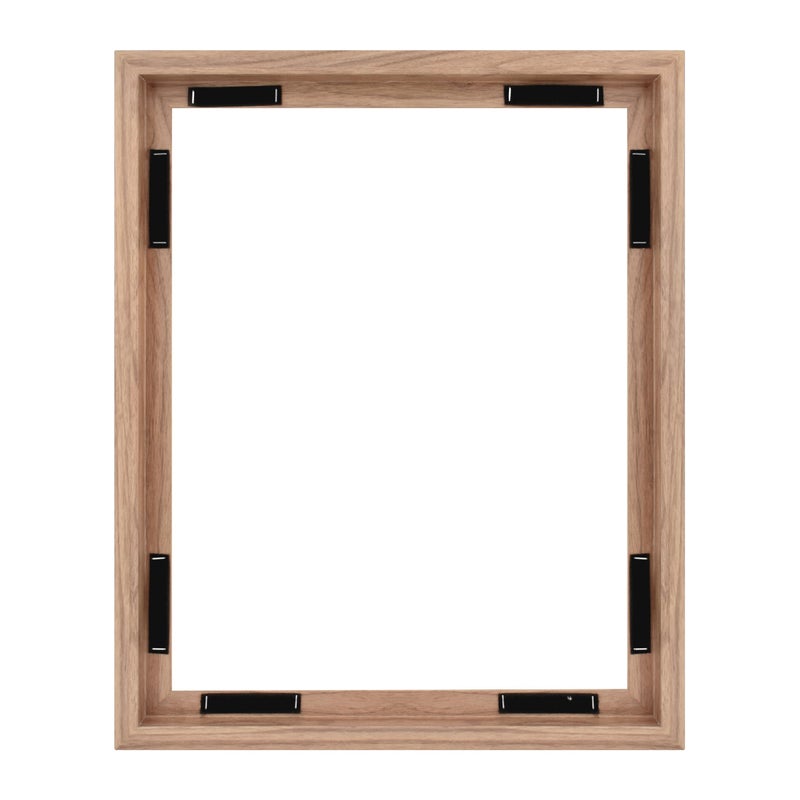 MCS Canvas Float Frames 16x20 Frame, Walnut Woodgrain for Finished Canvases, Vertical & Horizontal Wall Hanging Large with Adhesive for Canvas Paintings (1-Pack) - Image 1