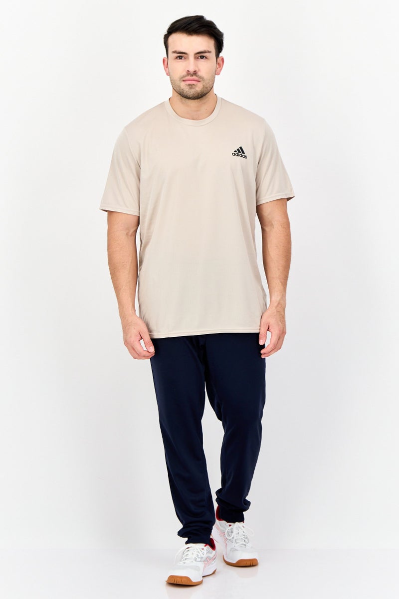 Adidas Men Sportswear Fit Short Sleeves Training T-Shirt, Tan  - Image 4
